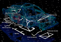 Ultra Racing Domstrebe vorn oben 2-Punkt - 95-03 BMW E39 (525i/528i) 2.5/2.8 (2WD)