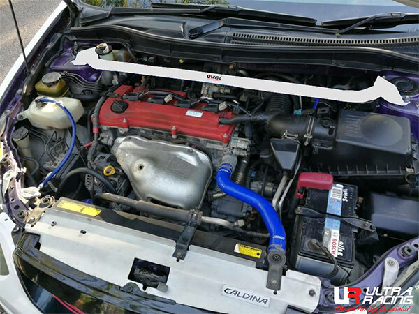 Ultra Racing Front Upper Strut Bar 2-Point - 02-07 Toyota Caldina ZT (T240) 2.0 (2WD) (N/A)