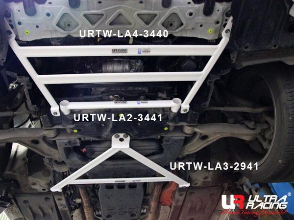 Ultra Racing Strebe vorn unten 4-Punkt - 12+ Lexus GS200T/GS250/GS300/GS350(H)/GS450H (L-10) 2.0T/2.5/3.0/3.5 (2WD)