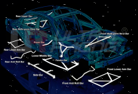Ultra Racing Domstrebe vorn oben 2-Punkt - 97-10 Saab 9-5 (YS3E) 2.0T/2.3T (2WD)