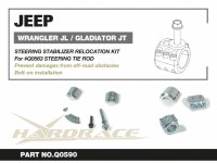 Hardrace Steering Stabilizer Relocation Kit - 19+ Jeep Gladiator JT / 18+ Jeep Wrangler JL (not for OE steering tie rod)