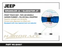 Hardrace Track Bar verstellbar vorn (0"-4") - 19+ Jeep Gladiator JT / 18+ Jeep Wrangler (Unlimited) JL(U) (LHD Modelle)