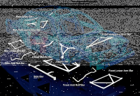 Ultra Racing Strebe hinten unten 2x 2-Punkt - 04-10 Alfa Romeo 159 Brera 2.2/3.2(V6) (4WD)