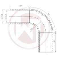 WAGNERTUNING Ø63,5mm (2,5") Silicone Hose 90° bend black