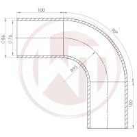 WAGNERTUNING Ø76mm (3") Silicone Hose 90° bend black