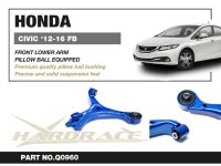 Hardrace Front Lower Control Arm (Pillow Ball) - 12-16 Honda Civic FB/FG