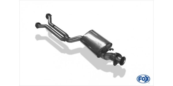 FOX front silencer for Models with longem catalyst (Total length flange/ flange ca. 1,6m) - Audi 80/90 Typ 89 Quattro