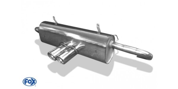 FOX Endschalldämpfer mittig 2x80 Typ 17 - 99+ Porsche Boxster Typ 986