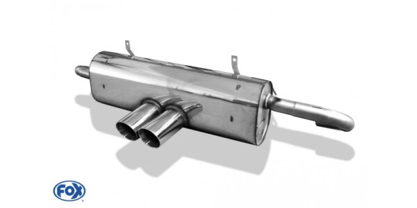FOX Endschalldämpfer mittig 2x80 Typ 25 - 99+ Porsche Boxster Typ 986