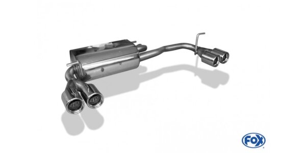 FOX Endschalldämpfer quer 2x76 Typ 13 - Subaru Justy II für Modelle mit nicht lackierter Stoßstange