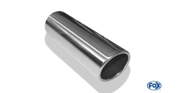 FOX welding tailpipe Typ 16 Ø 90 mm / length: 300 mm - around / rolled up / 15° beveled / without absorbers