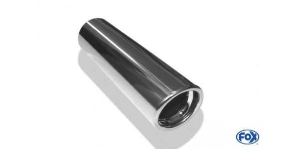 FOX welding tailpipe Typ 17 Ø 76 mm / length: 300 mm - around / rolled up / 15° beveled / with Absorber