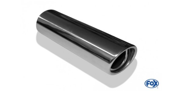 FOX welding tailpipe Typ 33 88x74 mm / length: 300 mm - oval / rolled up / 16° beveled / with Absorber