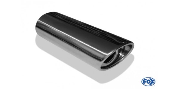 FOX welding tailpipe Typ 33 115x85 mm / length: 300 mm - oval / rolled up / 25° beveled / with Absorber