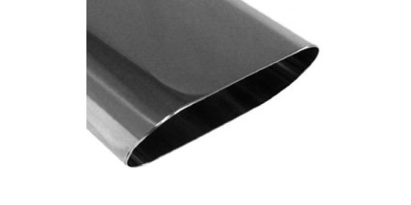 FOX welding tailpipe Typ 50 130x50 mm / length: 230 mm - flat oval / unrolled up / 15° beveled / without absorbers