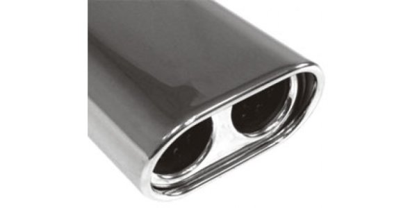 FOX welding tailpipe Typ 58 135x80 mm / length: 300 mm - oval / rolled up / beveled / with double pipe-Absorber