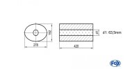 FOX Uni-Schalldämpfer oval ohne Stutzen - Abwicklung...