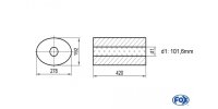 FOX Uni-Schalldämpfer oval ohne Stutzen - Abwicklung...
