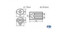 FOX Uni-Silencer oval double flow with Hose - completion...