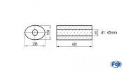 FOX Uni-Silencer oval w/o Nozzle - completion 618...