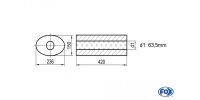 FOX Uni-Silencer oval w/o Nozzle - completion 618...