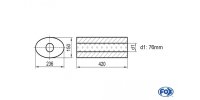 FOX Uni-Silencer oval w/o Nozzle - completion 618...