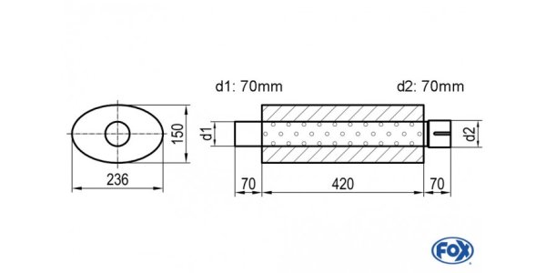 FOX Uni-Silencer oval with Nozzle - completion 618