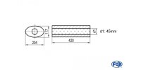 FOX Uni-Silencer oval w/o Nozzle - completion 525...