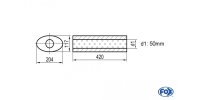 FOX Uni-Silencer oval w/o Nozzle - completion 525...