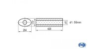 FOX Uni-Silencer oval w/o Nozzle - completion 525...