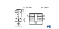 FOX Uni-Silencer oval double flow with chamber...