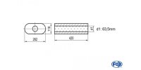 FOX Uni-Silencer oval w/o Nozzle - completion 650...