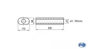 FOX Uni-Schalldämpfer oval ohne Stutzen - Abwicklung...