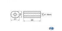 FOX Uni-Silencer oval w/o Nozzle - completion 585...