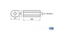 FOX Uni-Silencer oval w/o Nozzle - completion 585...