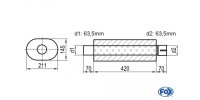 FOX Uni-Silencer oval with Nozzle - completion 585...