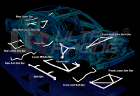 Ultra Racing Rear Lower Bar 2-Point - 06+ Toyota Estima (XR50) 2.4/3.5 (2WD) / 06-16 Toyota Previa (XR50) 2.4/3.5 V6 (2WD)