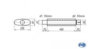 FOX Uni-Silencer oval with Nozzle - completion 558...