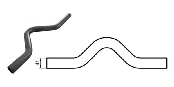 FOX Achsrohrbogen ungeweitet - d1Ø 76mm Länge: ~650mm