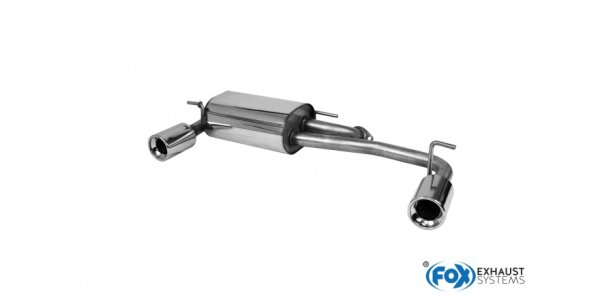 FOX Final Silencer across exit 1x90 Typ 13 - Subaru Justy II for Models with painted bumper