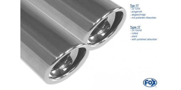 FOX final silencer right/left - 2x80 Typ 17 right/left - Lexus IS 220 Diesel fits an original bumper