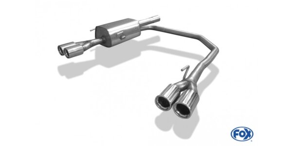 FOX Endschalldämpfer Ø63,5mm 2x76 Typ 13 - Opel Astra G Coupe/Cabrio