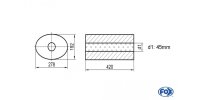 FOX Uni-Schalldämpfer oval ohne Stutzen - Abwicklung...