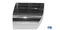 FOX welding tailpipe Typ 49 220x85 mm / length: 210 mm - flat oval / rolled up / 25° beveled to unten/ to left 15° beveled