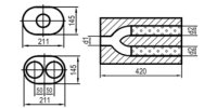 FOX Uni-Schalldämpfer oval zweiflutig mit Hose -...