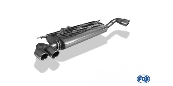 FOX final silencer across exit right/left, Double-flow entrance - 2x80 Typ 16 right/left - BMW X5 E70 4,8L 261kW