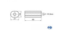 FOX Uni-Silencer oval w/o Nozzle - completion 585...