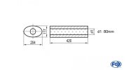 FOX Uni-Silencer oval w/o Nozzle - completion 525...