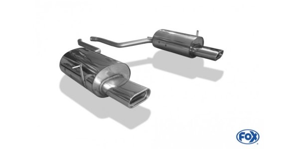 FOX final silencer right/left - 160x80 Typ 53 right/left - BMW E38 730i/735i/740i (with bumper cutout)