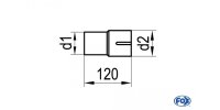 FOX Einzelmuffe 76mm auf xxx - Länge: 120mm d1 = 76mm